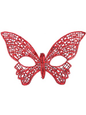 Kırmızı Dantel Masquerade Maskesi 7 No
