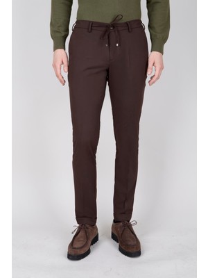 Paco Romano Erkek Kahverengi Bağcıklı Casual Pantolon