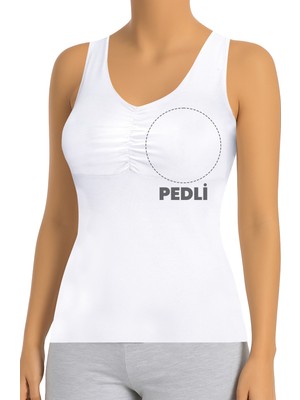 Öts Kadın Atlet Büzgülü Çıkarılabilir Pedli (%96 Pamuk - %4 Elastan)