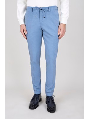 Paco Romano Erkek Mavi Bağcıklı Casual Pantolon