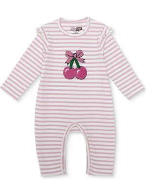 Hellobaby Kız Bebek Yenidoğan Patikli Tulum Kaşkorse Bisiklet Yaka Uzun Kol Patiksiz Paça