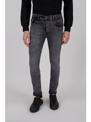 Paco Romano Erkek Koyu Gri Slim Fit Kot Pantolon