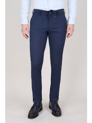 Paco Romano Erkek Lacivert Bağcıklı Casual Pantolon