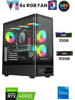 İzoly X7 i5 12400F 32GB DDR4 RAM 512GB Nvme M.2 SSD RTX5060 8GB Oyuncu Oem Seti