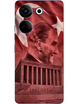 TechTree Tecno Camon 20-20 Pro Uyumlu Atatürk Portresi ve Anıtkabir Baskılı Silikon Kılıf