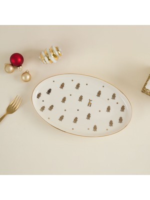 Aryıldız New Year Deer Kayık Tabak 25 cm