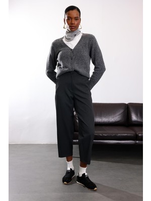 5in1Canpolat Antrasit Havuç Kesim Kumaş Pantolon 9957