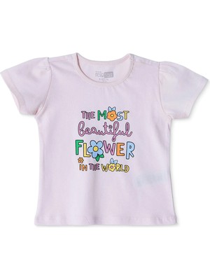 Hellobaby Kız Bebek Tshirt Süprem Bisiklet Yaka Kısa Kol