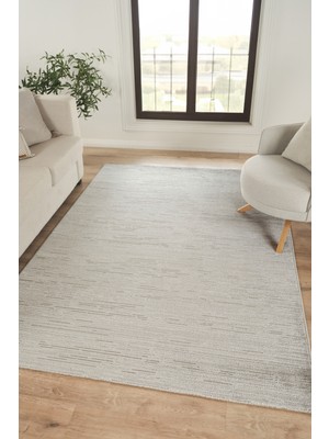 Modern Dokuma Halı Gri Yumuşak Dokulu Premium Salon Oturma Odası Mutfak Halısı