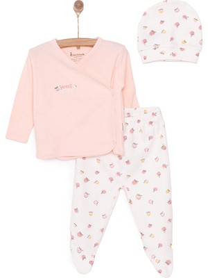 Bebbek Bebbek Kız Bebek Zıbın-Şapka-Patikli Alt Peter Pan Collar