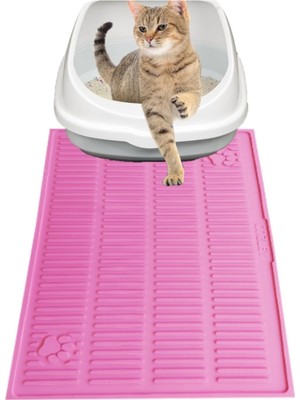 Feyza Design Yıkanabilir Su Geçirmez Kedi Tuvalet Paspası 60X40 Cm, Havuzlu Büyük Boy
