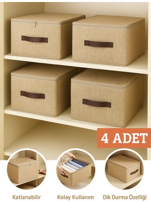 Luxway Home Jüt  Kumaş Katlanabilir Kolay Kurulum Dik Duran Hurç 35X42X23 Saklama Düzenleyici
