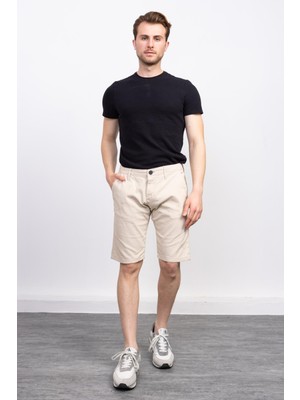 2414 Koyu Krem Klasik Şort