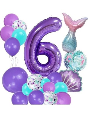 Parti Station Yaş Deniz Kızı Temalı Doğum Günü Parti Kutlama Seti Konsept