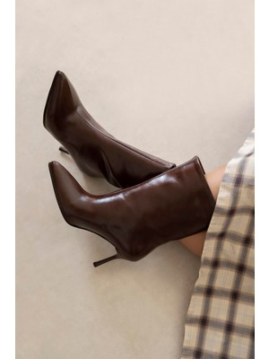 Straswans Sarrah Kadın Kırışık  Deri  Bot Kahve