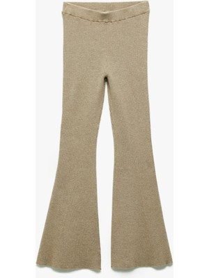 Koton Viskon Karışımlı Dar Kalıp Ispanyol Paça Triko Pantolon