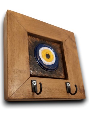 Toprakana Art Nazar Boncuğu Göz Seramik Anahtarlık Duvar Pano 14,5X14,5X2,5CM