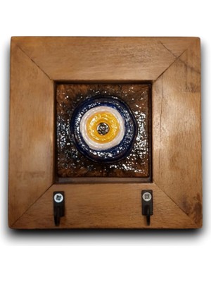 Toprakana Art Nazar Boncuğu Göz Seramik Anahtarlık Duvar Pano 14,5X14,5X2,5CM