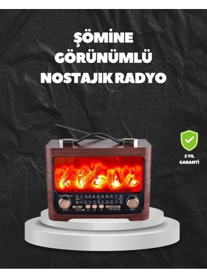 Fantastik Store Solar Şarjlı Şömine Işıklı Bluetooth Hoparlör – Radyo, Usb, Tf Kart Destekli