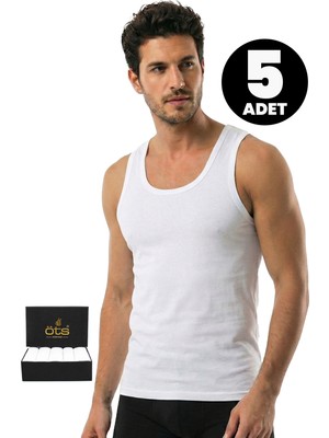 Öts Premium 5’li Erkek Atlet Süprem - Hediye Kutulu, %100 Pamuk, Ultra Yumuşak Kumaş, Rahat Kalıp, Etiketsiz