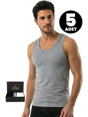 Öts Premium 5’li Erkek Atlet Süprem - Hediye Kutulu, %100 Pamuk, Ultra Yumuşak Kumaş, Rahat Kalıp, Etiketsiz