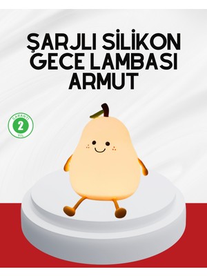 Egecen USB Şarjlı Armut Gece Lambası Dokunmatik Renk Değişimli - EC001Z-56EA85