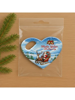 Bfm Dijital Baskı Merkezi Mutlu Yıllar Yazılı Kalp Şeklinde Magnet Şişe Açacağı – Yılbaşı Hediyesi