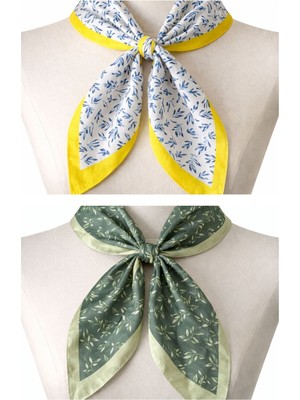 Aida Jewelss 2 Li %100 Pamuklu Bandana Seti Özel Desen Bandana Fular Çanta Aksesuarı Bandana 45x50 Cm