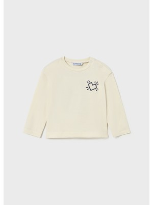 Mayoral Kız Bebek Baskılı Uzun Kollu Tişört Krem 2079