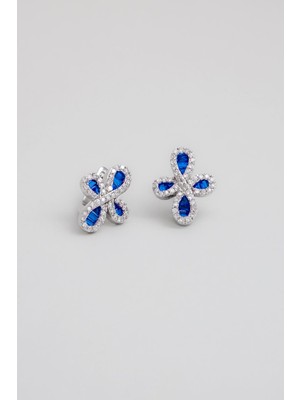 So CHIC Işıltılı Yakamoz 18 Ayar Beyaz Altın Kaplama Gümüş Küpe