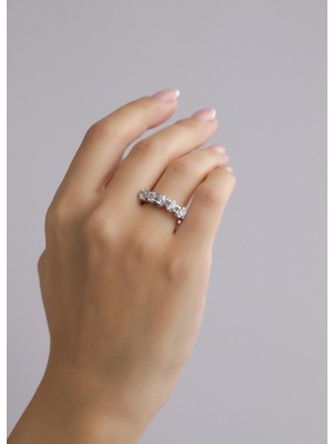 Narin Mücevherat Nar-In Altın Mücevherat Beştaş Beyaz Altın Yüzük 088