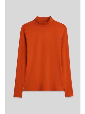Oranj Balıkçı Yaka Basic Uzun Kollu Kadın Body - 97306