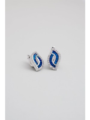 So CHIC Modern Yakamoz 18 Ayar Beyaz Altın Kaplama Gümüş Küpe