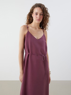 Lc Waikiki Yeni Sezon V Yaka Modal Karışımlı Askılı Elbise