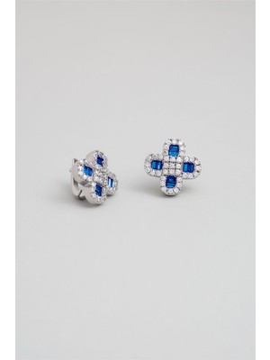 So CHIC Yonca Yakamoz 18 Ayar Beyaz Altın Kaplama Gümüş Küpe