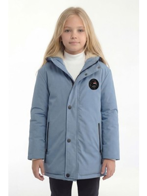 D1fference İçi Kürklü Su ve Rüzgar Geçirmez Kapüşonlu Kız Çocuk Mont