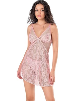 Aria's Closet Arias Closet Pembe Kısa Tül Gecelik