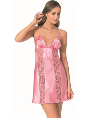 Aria's Closet Arias Closet Pembe Kısa Saten Gecelik