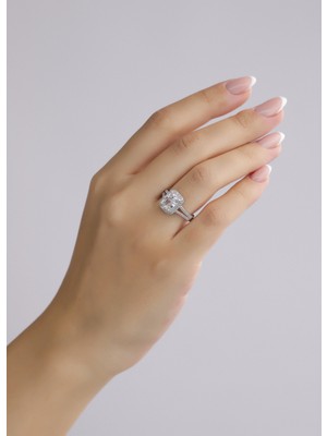 Narin Mücevherat Nar-In Altın Mücevherat Baget Beyaz Altın Yüzük 084