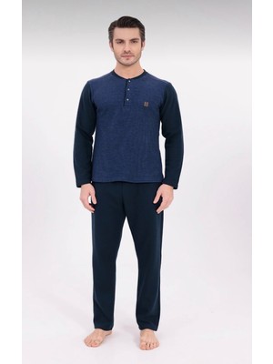 Pelin Erkek Uzun Kollu Jajarlı Patlı Orta Kalın Pijama TAKIMI-6212