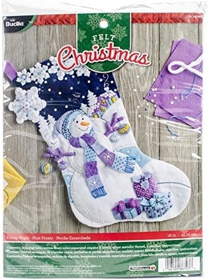 Storemax Bucilla 86703 Felt Aplike Frosty Night Külotlu Çorap Seti, Belirtilmez, Çok Renkli, 29,84 x 22,86 x 3,81 cm