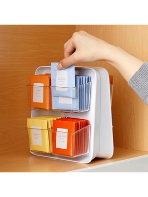 Storemax Şeffaf Çıkarılabilir Kutular, Dolap Veya Kiler Depolama ile Çay Standı Çay Poşeti Düzenleyici Caddy, 80-Çanta