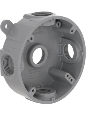 Storemax Bell Yuvarlak Hava Koşullarına Dayanıklı Kutu, Beş 1/2 Veya 3/4 Inç Dişli Çıkışlar, Gri