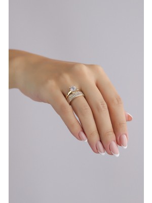 Narin Mücevherat Nar-In Altın Mücevherat Tektaşlı Alyans Altın Yüzük 075