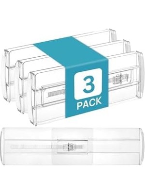 Storemax Şeffaf Çekmece Düzenleyici Organizer, Kilitlenebilir Plastik Bölücü, 3 Adet