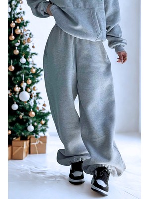 BSBSPOR Yılbaşı Özel Şardonlu Baggy Ayarlanabilir Paçalı Kışlık Eşofman Altı Bol Kesim Unisex