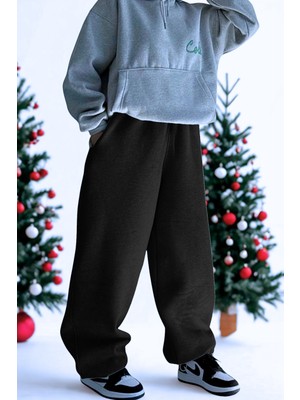 BSBSPOR Yılbaşı Özel Şardonlu Baggy Ayarlanabilir Paçalı Kışlık Eşofman Altı Bol Kesim Unisex