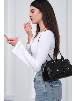 Shule Bags Rhan Retro Baget Çantası Siyah