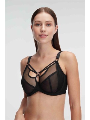 Aria's Closet Arias Closet Tüllü Balenli Desteksiz Dolgusuz Yaka Detaylı Toparlayıcı Küçültücü Sütyen