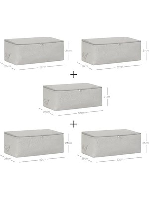 Storemax 5'li Orta Boy Gri Hurç Set 52 x 28 x 21 cm